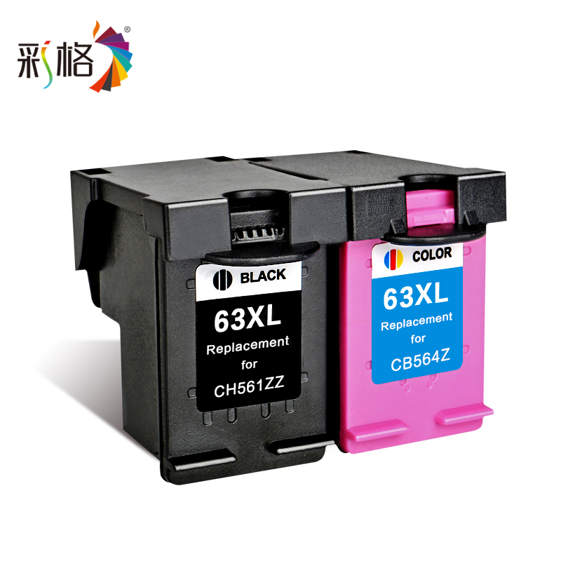 彩格兼容惠普HP63XL墨盒hp2130 3630 3830 officejet 4520 4650 3632黑色彩色F6U61A F6U62A打印机墨盒大容量-图0