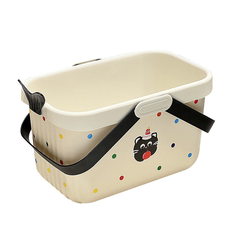 学生洗漱洗澡篮奶油风波点手提篮浴室收纳篮大容量置物收纳手提篮,淘宝优惠券,粉丝福利购,淘宝优惠卷