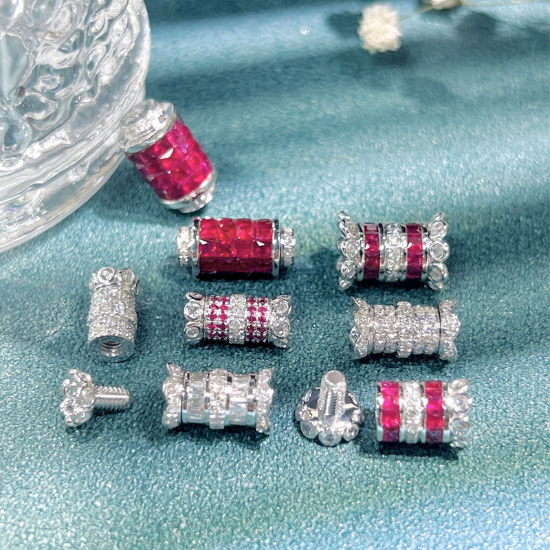 珠链扣18K白金镶嵌钻石珍珠项链金扣头螺丝连接扣翡翠珠AU750搭扣,淘宝优惠券,粉丝福利购,淘宝优惠卷