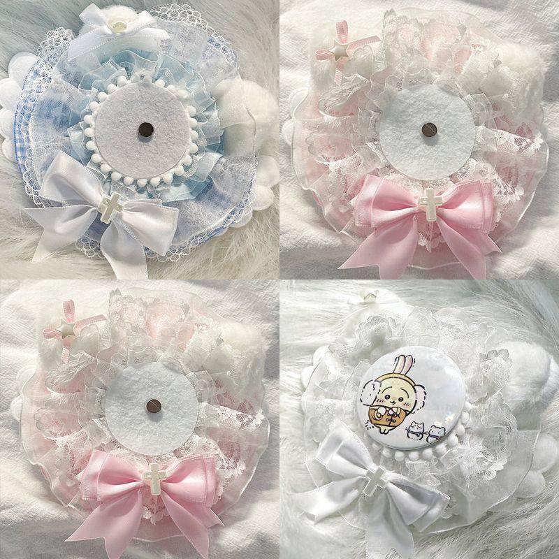 粉色蕾丝吧唧托谷美配58-75mm谷子徽章吧唧痛包diy材料手作成品,淘宝优惠券,粉丝福利购,淘宝优惠卷