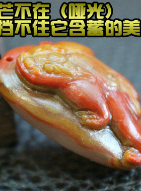 宣化战国红玛瑙仙鹤实物图吊坠