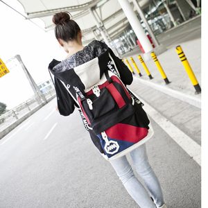 MM木村井泓双肩包男书包韩版大容量旅行包帽子背包女休闲包电脑包