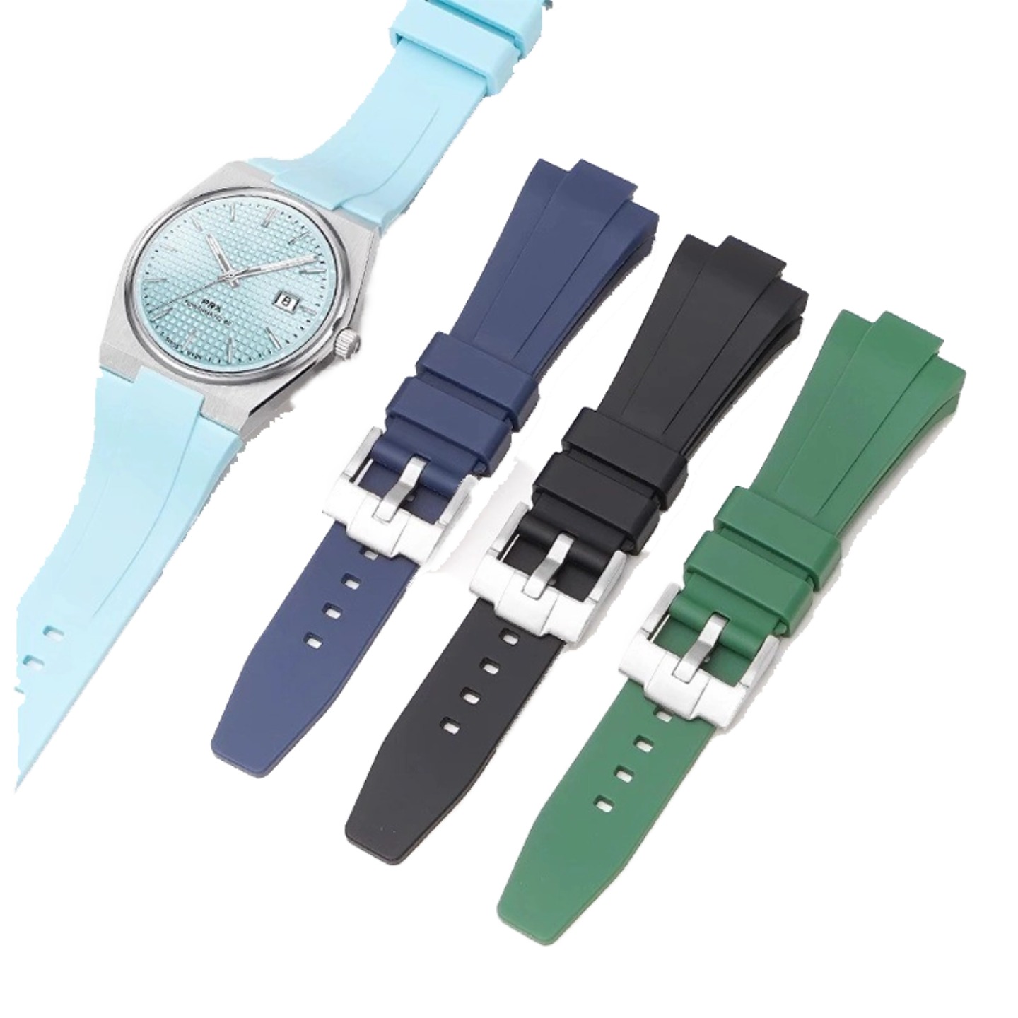 适配天梭prx表带11mm/12mm男女款TISSOT PRX超级玩家橡胶表带金扣 - 图3