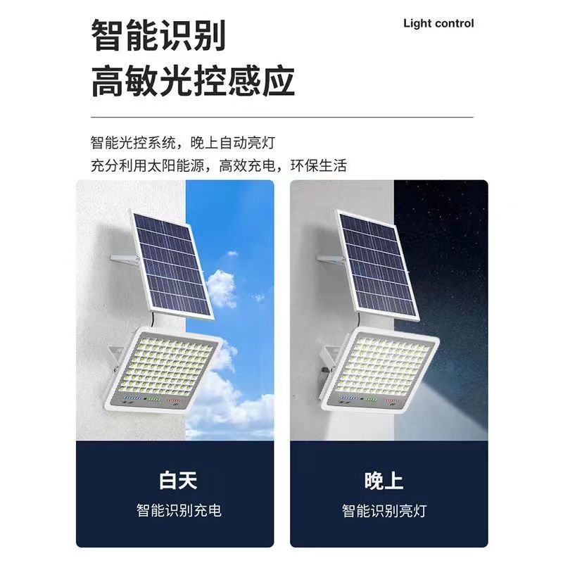 2024新款梦之蓝太阳能灯户外庭院灯投光灯新农村家用超亮防水路灯-图1