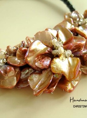 特/贝壳花朵项圈锁骨链