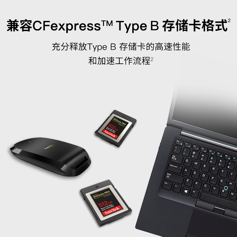 闪迪cfe卡 CFexpress读卡器存储卡佳能1dx3读卡器R5 Type-B读卡器 SanDisk USB3.2 Gen2读卡器高速原装F451-图1