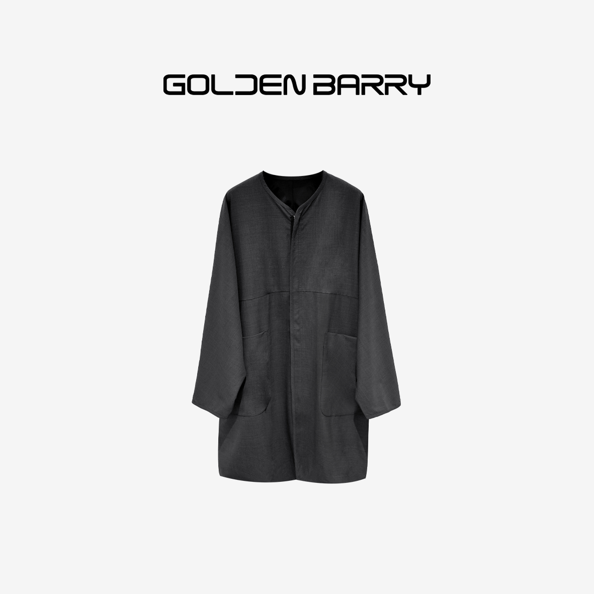 GOLDEN BARRY|142075  时尚休闲女士简约设计师羊毛纺蝙蝠袖大衣