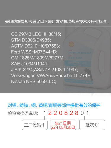 壳牌防冻液正品 发动机冷却液水箱宝长效OAT防锈红色绿-30℃ 45度 - 图3