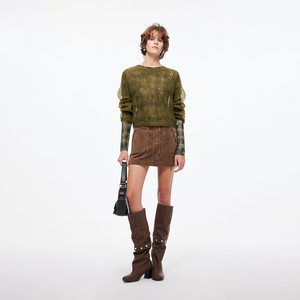 ONLY2025冬季新款气质镂空圆领印花两件套套装针织衫女|125424032