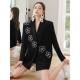 ການອອກແບບສີດໍາ retro pearl suit jacket ສໍາລັບແມ່ຍິງ trendy 2023 ລະດູຫນາວຊຸດເສື້ອວ່າງສະບາຍສໍາລັບແມ່ຍິງ 1106