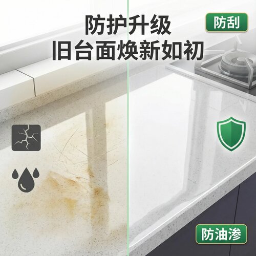 进口TPU家具保护膜大理石岩板桌子实木大板茶几奢石灶台透明贴膜 - 图0