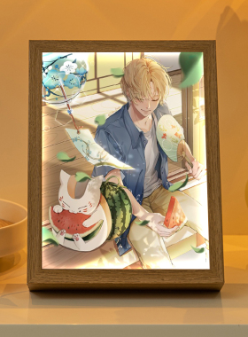 夏目友人帐灯光画卡通卧室床头电竞房间装饰画动漫二次元小夜灯