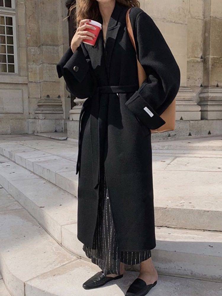 双面中长款2020秋冬新款羊绒大衣 同一个春天毛呢外套