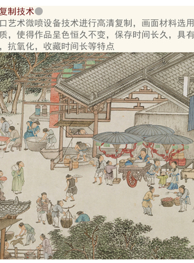 清代谢遂 仿宋院本金陵图 1比1原版真迹复刻长卷古画古代名画收藏
