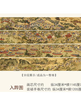 明代宫廷画 出警入跸图  原版真迹复刻长卷古画中国古代名画收藏