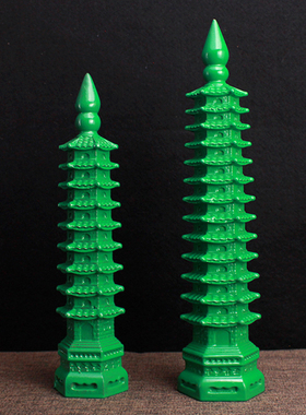 桃木绿色文昌塔旗舰店木质9层13层的十三学生用木雕书桌家居摆件