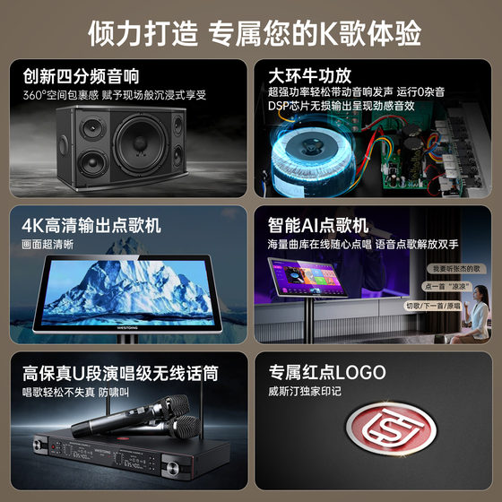 家庭ktv音响套装家用k歌点歌机组合音箱别墅卡拉ok唱歌机全套设备