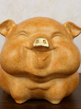 铜猪摆件诸事大吉全铜可爱猪家居装饰客厅酒柜玄关工艺品日常送礼