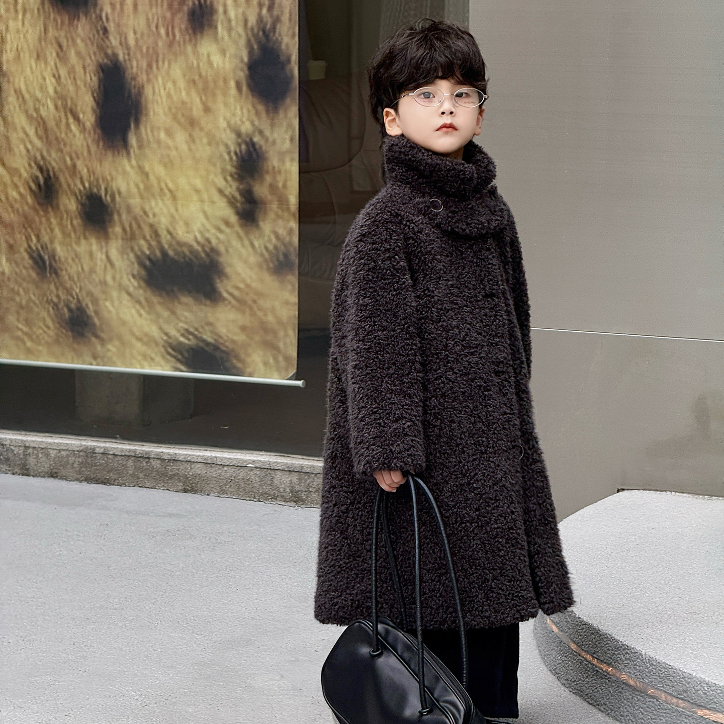 亲子装母子款毛毛外套皮草加绒男女童冬装大衣时尚长款中大童女装,淘宝优惠券,粉丝福利购,淘宝优惠卷