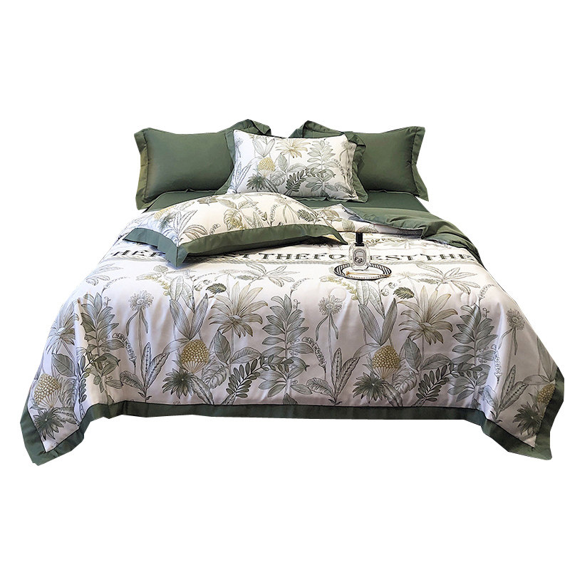 夏季冰丝三四件套可水洗单人春秋被 艾云化纤被