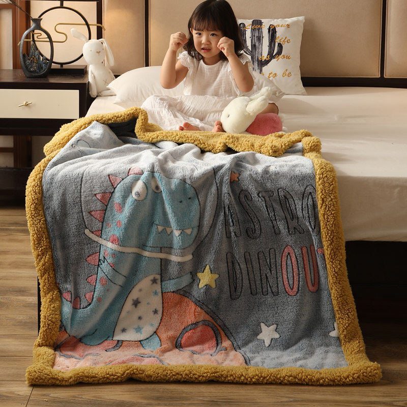 儿童双层加厚羊羔绒婴儿珊瑚绒毯子 艾云休闲毯/毛毯/绒毯