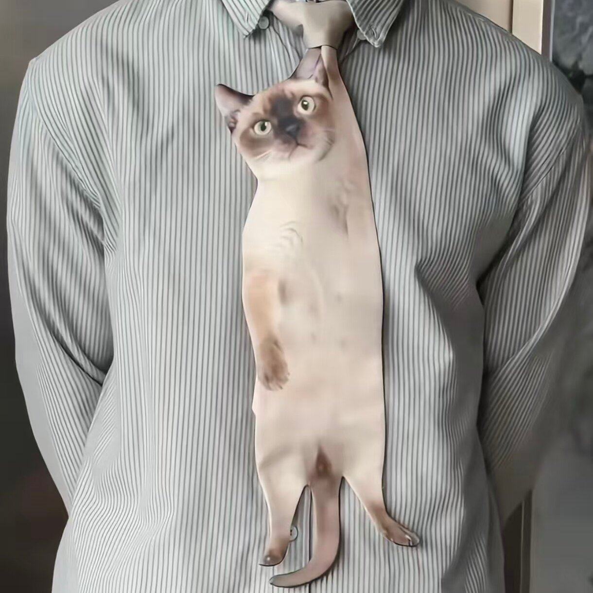 【脖子上长猫了~】猫咪领带创意小猫图案印花领巾趣味设计感领结,淘宝优惠券,粉丝福利购,淘宝优惠卷