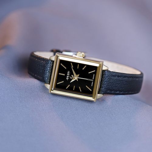 正品聚利时小巧时装手表女长方形真皮带潮流女学生小表盘防水表 - 图1