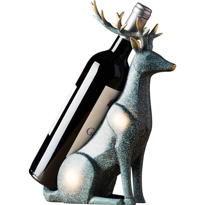 红酒架摆件创意简约杯架酒柜上档装饰品家用葡萄酒架麋鹿摆设架子-图0