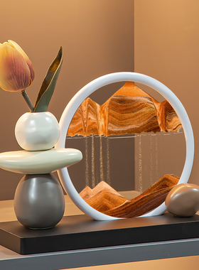 时来运转摆件电视柜轻奢高档客厅客厅装饰品高级感解压沙漏郁金香