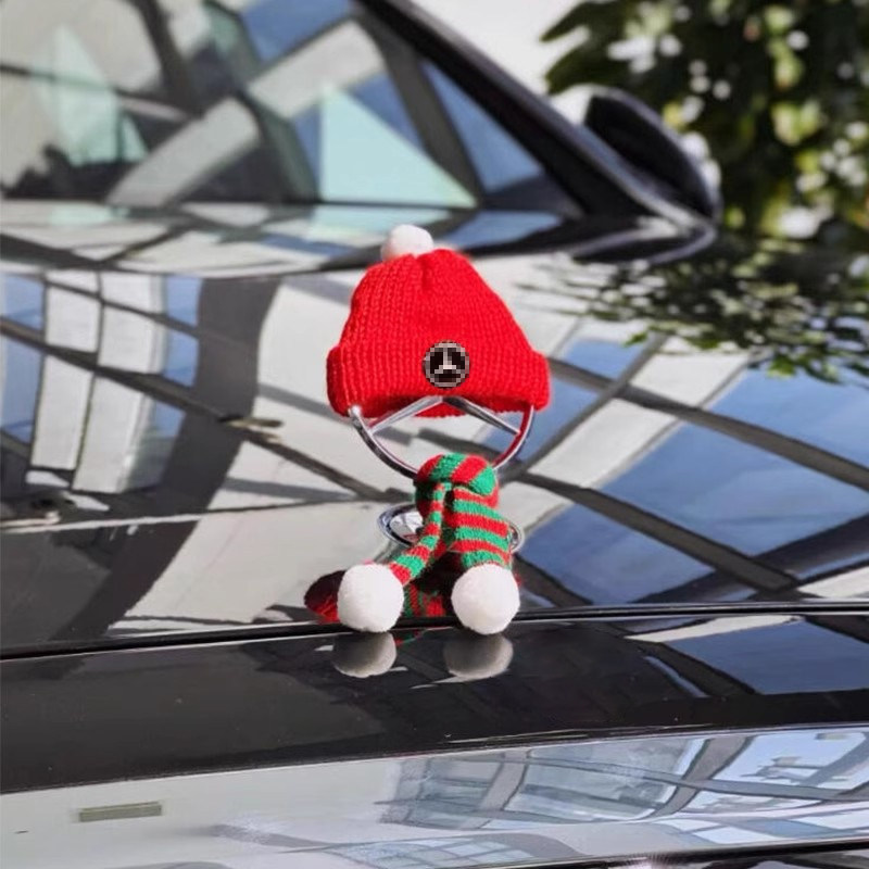 奔驰车标平安圣诞节立标小红帽子摆件新年围巾春节元旦汽车装饰品,淘宝优惠券,粉丝福利购,淘宝优惠卷