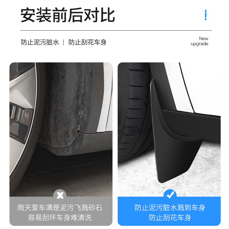 适用特斯拉Model丫挡泥板专用model3y汽车前后轮TPEtasla改装配件