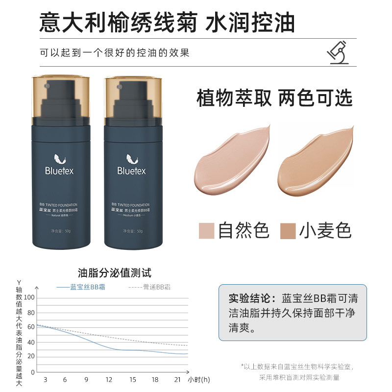 bluetex男士素颜霜遮瑕膏痘印bb霜 bluetex男士BB霜