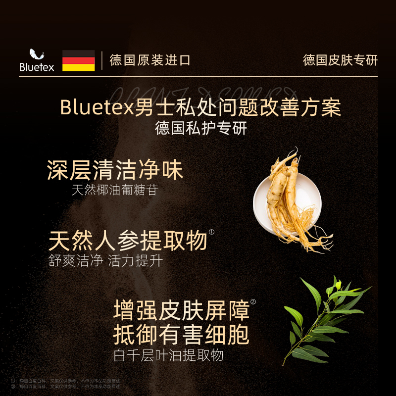 德国Bluetex男士私处护理液男性去垢私密处清洗洗护洗液男