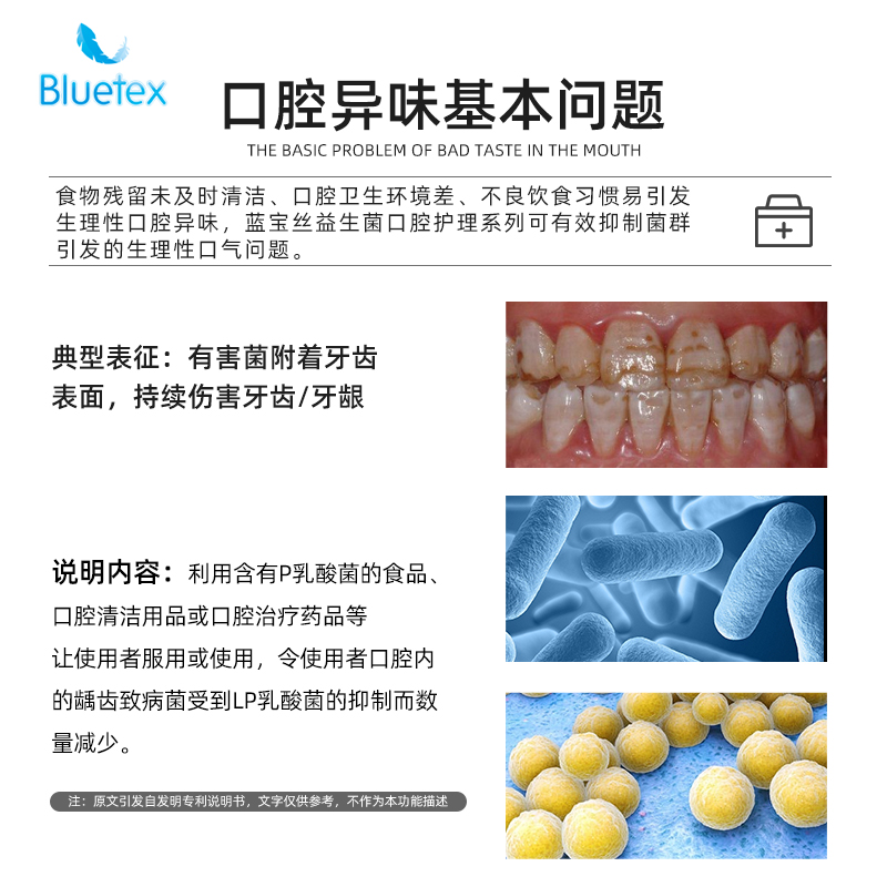 Bluetex益生菌漱口水男士女生清新口气抑菌无酒精瓶装口腔含漱液 - 图0