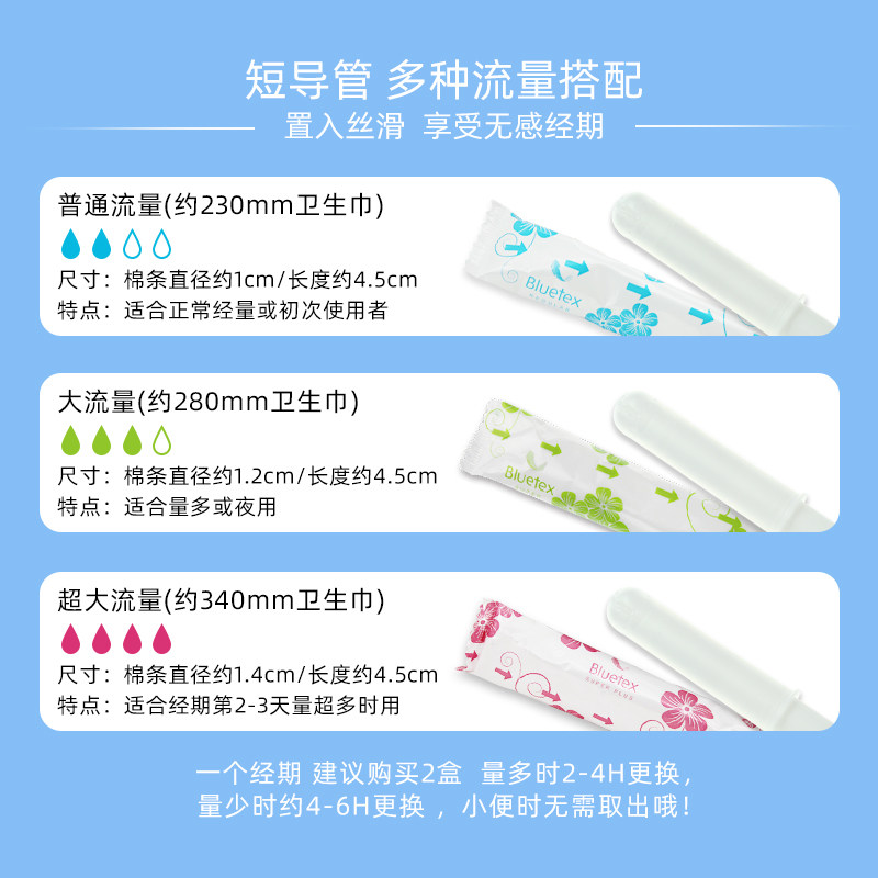 蓝宝丝德国进口卫生棉条女日用棒 bluetex卫生棉条