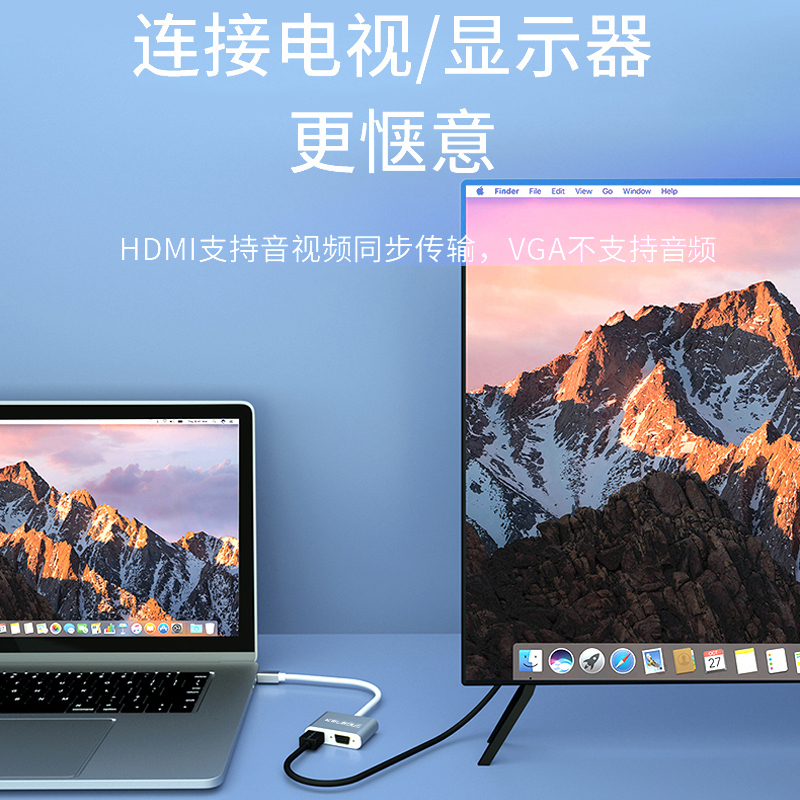 科乐多minidp雷电2转hdmi转换器vga适用苹果macbook接头笔记本电脑接口电视投影仪thunderbolt拓展坞三屏双屏-图1