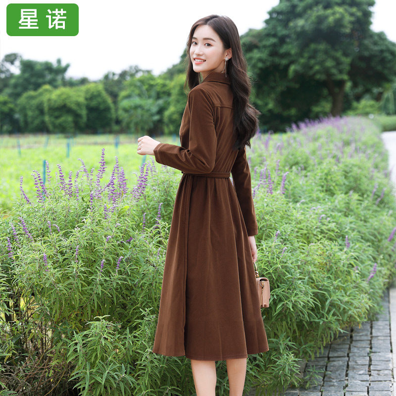2022新款高级感复古中长款秋冬裙子 星诺连衣裙