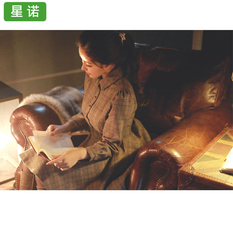 星诺正品2020秋冬新款长袖衬衫裙 星诺连衣裙