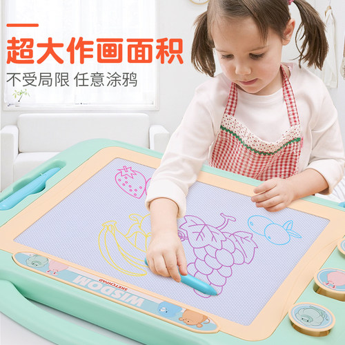 儿童画画板磁性磁力彩色手写字板笔可擦家用宝宝绘画屏幼儿涂鸦板 - 图1