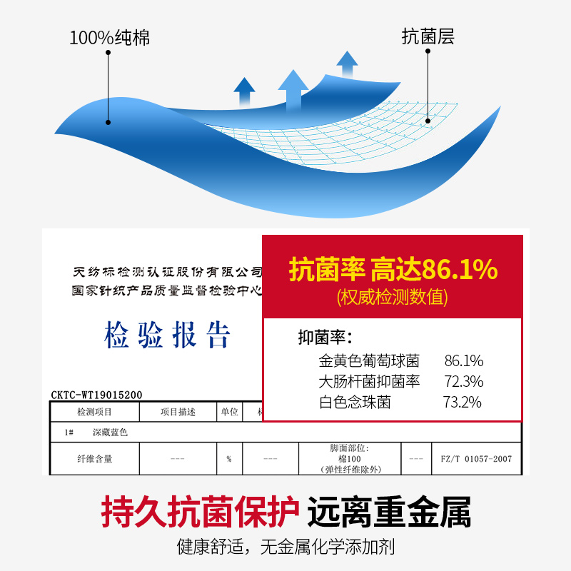 恒源祥袜子男款纯棉中筒抗菌全棉防臭吸汗夏季薄款透气男士袜子