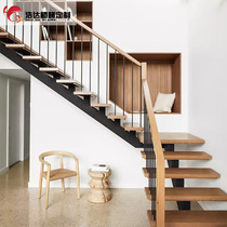 Indoor Overall Steel Wood Duplex Penthouse Villa Leaping Glass Stairway Modern Minima Eurostyle Home Stairs Customised