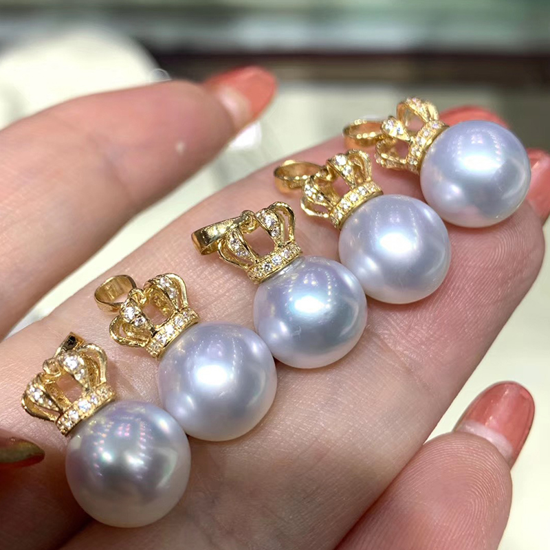 银镀 金锁骨链正圆大颗粒珍珠女 18k 澳洲白珍珠吊坠皇冠珍珠项链 925 银镀 金锁骨链正圆大颗粒珍珠女 18k 澳洲白珍珠吊坠皇冠珍珠项链 925