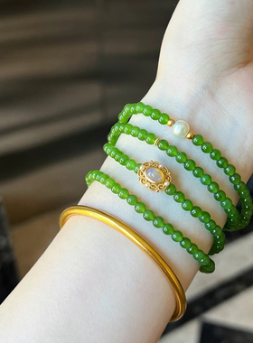 碧玉手串新中式显白锁骨链和田玉