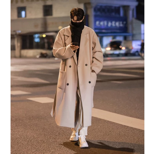 Демисезонное шерстяное пальто, атмосферный плащ, куртка для влюбленных, изысканный стиль, в британском стиле