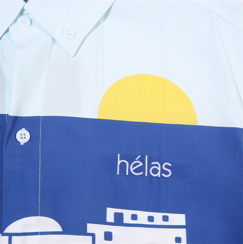 [法国]Helas HELLAS SHIRT MULTICO花色印花休闲宽松舒适尖领翻领-图2