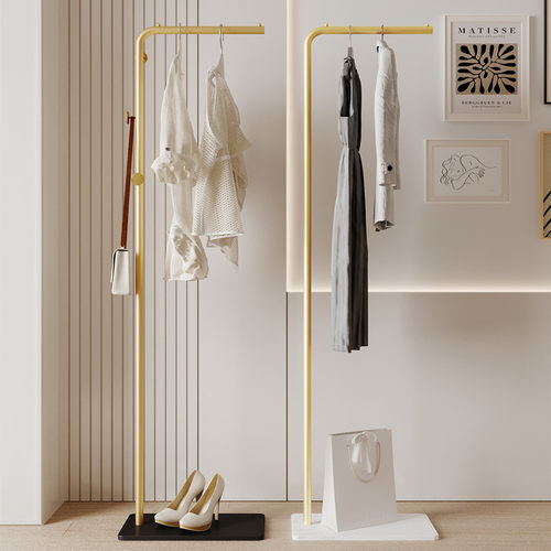 简约卧室衣帽架落地式床边挂衣架客厅出租屋衣服架子家用轻奢衣架 - 图3