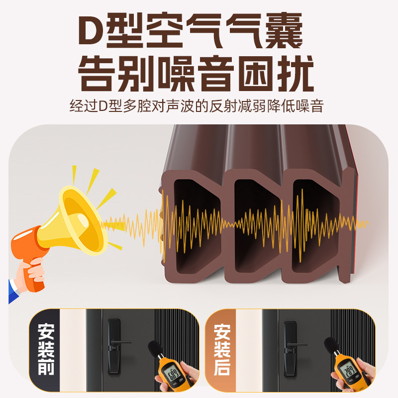 防盗门入户门密封条门缝隔音防虫专用门挡房门超静音神器防风防尘,淘宝优惠券,粉丝福利购,淘宝优惠卷