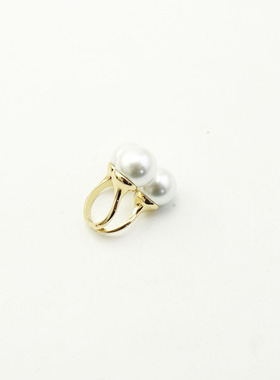 合金珍珠日韩风格三个珍珠戒指