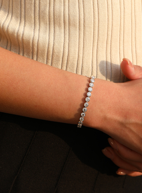 摩典莫桑钻S925纯银超闪网球手链