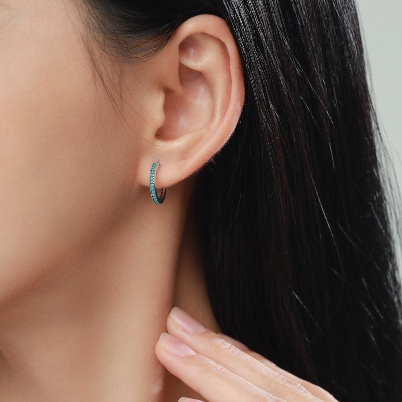 Modian turquoise ring earrings necklace clavicle chain